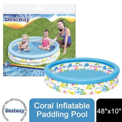 Bestway Inflatable Ocean Life Kids Paddling Pool - Ocean Blue