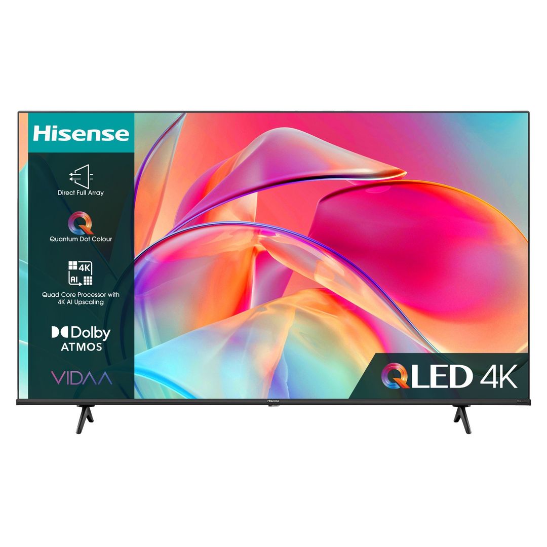 Hisense 43E7KQTUK TV 109.2 cm (43") 4K Ultra HD Smart TV Black 250 cd/m - Image 1