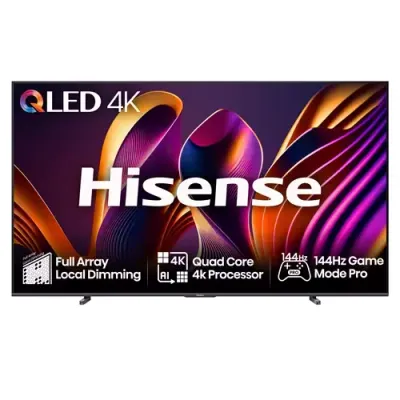 HISENSE 100E7NQTUK PRO 100" Smart 4K Ultra HD HDR QLED TV with Amazon Alexa, Silver/Grey - Thumbnail 2