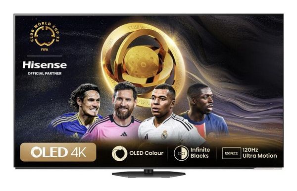 55" HISENSE 55A85NTUK Smart 4K Ultra HD HDR OLED TV with Amazon Alexa, Black