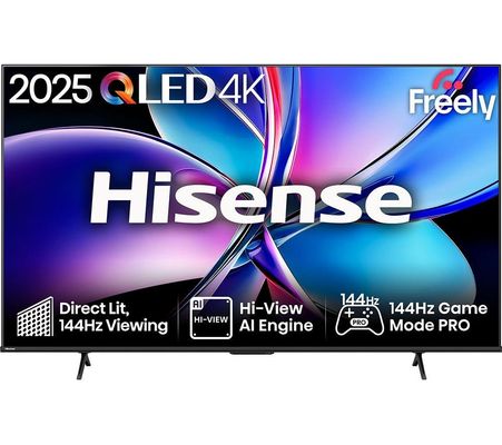 55" HISENSE E7Q PRO QLED 4K HDR Smart TV with Freely - 55E7QTUK PRO, Black