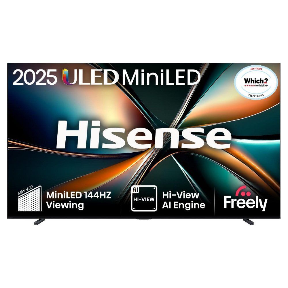 85" HISENSE U7Q Mini LED 4K 144Hz Smart AI TV with Freely - 85U7QTUK, Black,Silver/Grey - Image 1