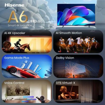 50" HISENSE A6S LED 4K HDR Smart TV with Freely - 50A6STUK, Black - Thumbnail 2