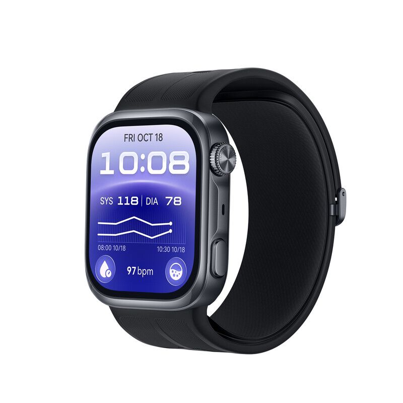 HUAWEI WATCH D3 Blood Pressure Monitoring Smart Watch - Black with Black Fluoroelastomer Strap, Black - Image 1