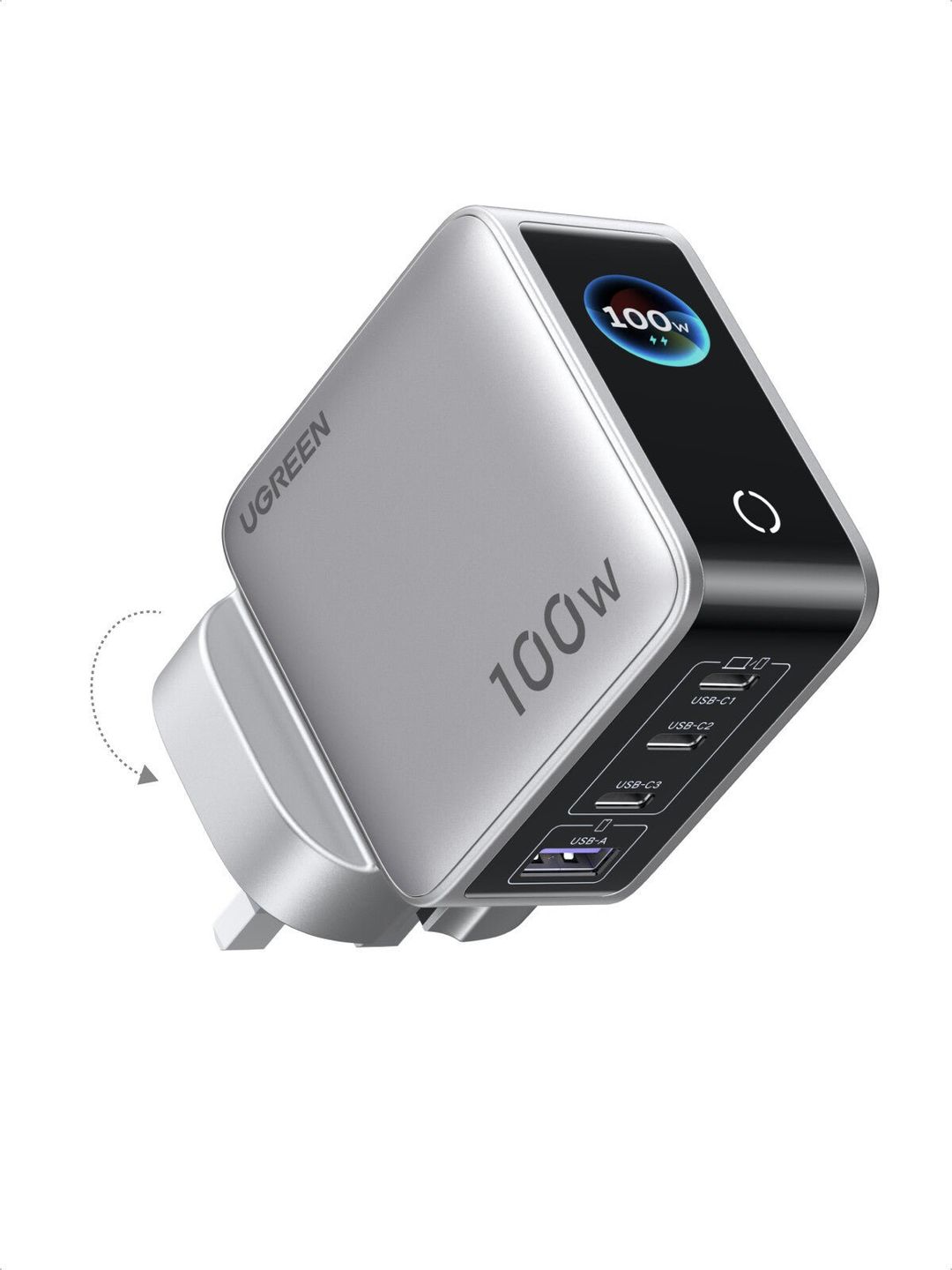 Ugreen Nexode Pro 100W 4C1A 5 Port GaN Charger with Smart Display - Image 1