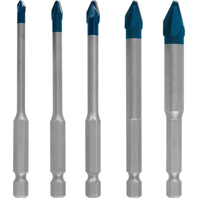 Bosch EXPERT 5 Piece HEX-9 Hard Ceramic 10x Longer Hard Ceramic Porcelain Tile Drill Bit Set