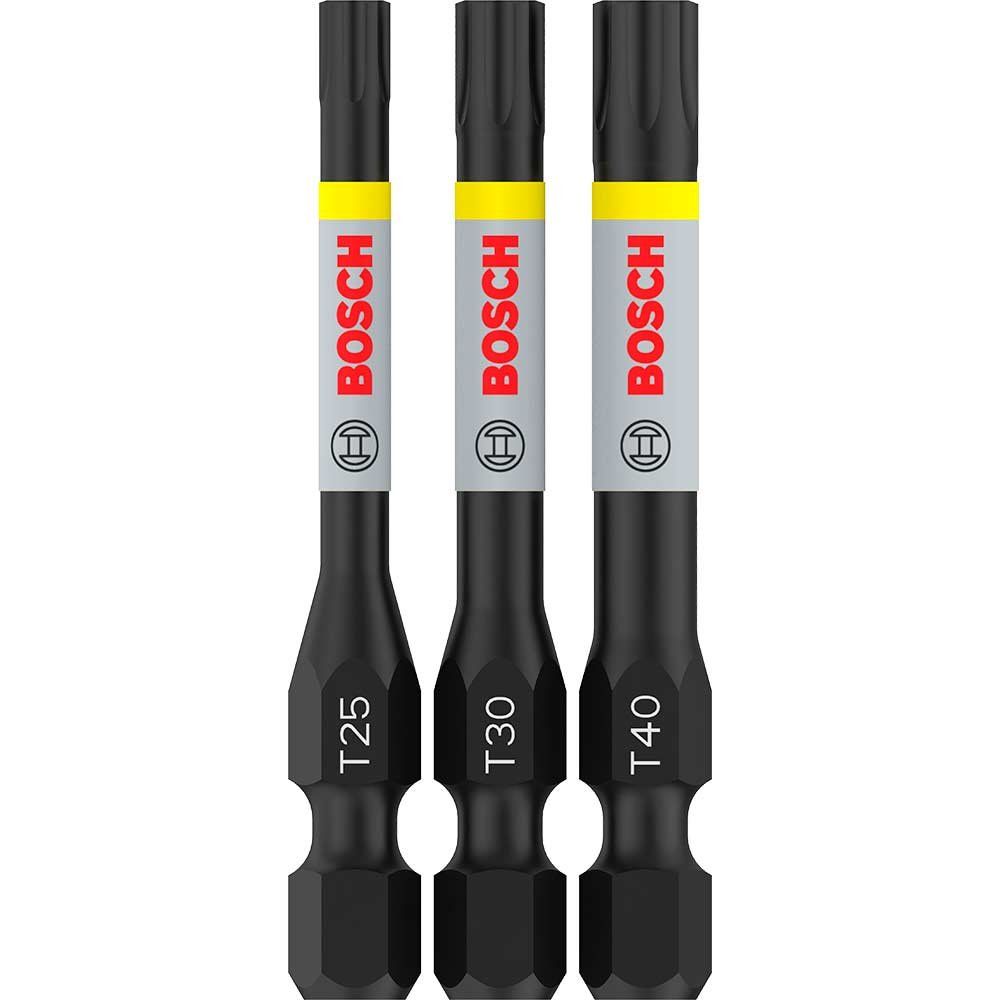 Bosch PRO Impact Torsion Torx Screwdriver Bits T25 - T40 Assorted Torx 55mm Pack of 3 - Image 1