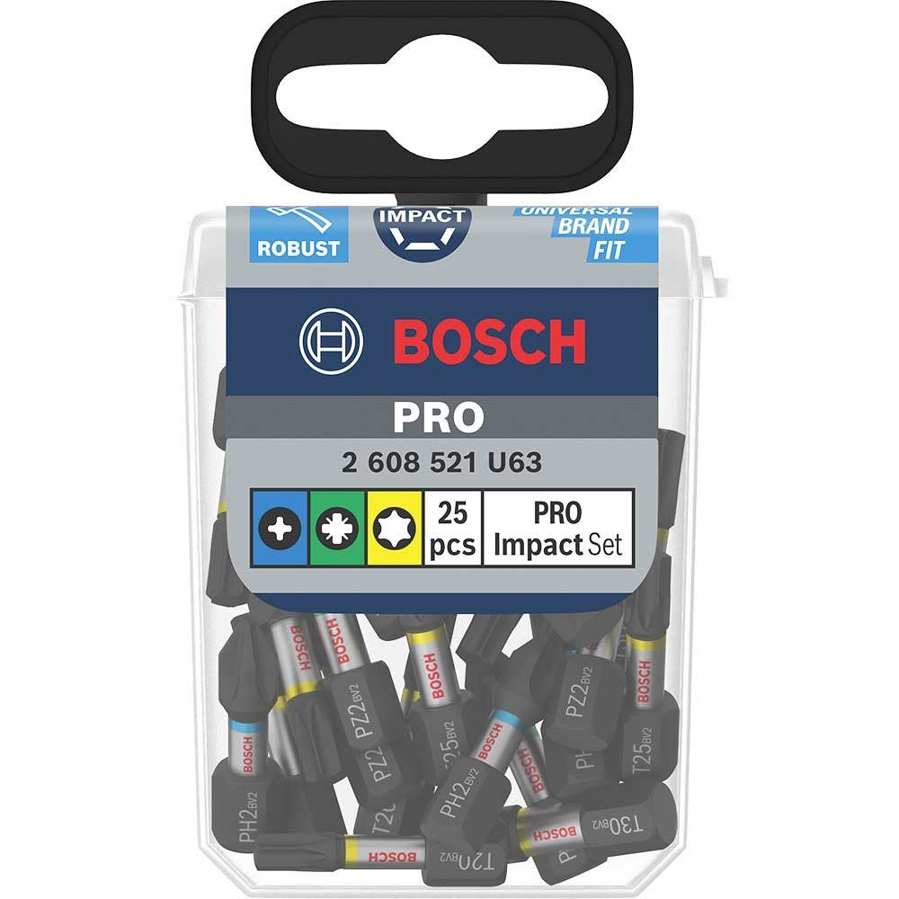 Bosch PRO 25 Piece Impact Phillips / Pozi / Torx Screwdriver Bit Pocket Set - Image 1