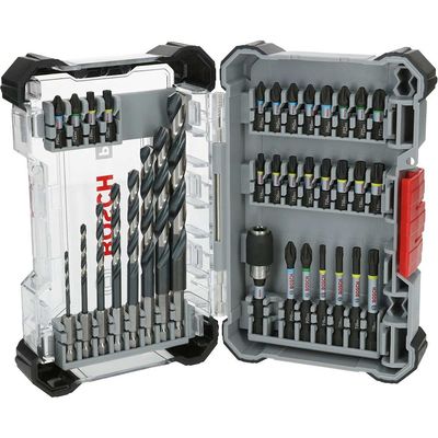 Bosch PRO 35 Piece Impact Screwdriver and Metal Drill Bit Mixed Set