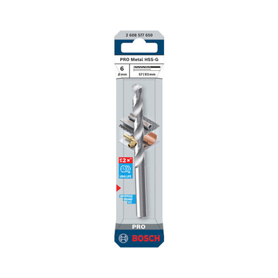 Bosch 2608577650 Pro Hss-G Ground Twist Drill Bit For Metal 6 X 57 X 93Mm (Pack Of 2) BOS-2608577650-5