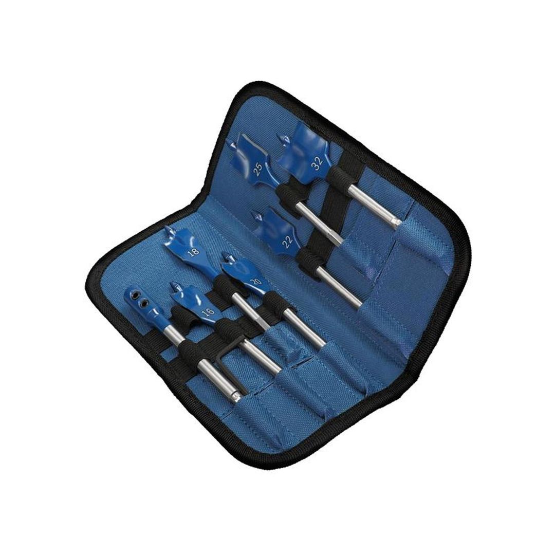 Powertool Accessories Expert Self Cut Speed Spade Drill Bit Set, 7 Piece - Blue - Image 1