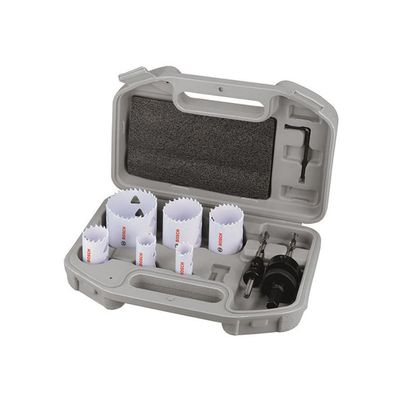 Powertool Accessories Multi Material Hole Saw Plumbers Set, 9 Piece - Grey