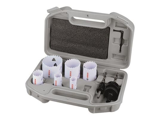Powertool Accessories Multi Material Hole Saw Plumbers Set, 9 Piece - Grey - Thumbnail 2