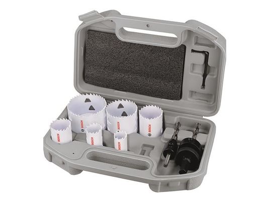 Powertool Accessories Multi Material Hole Saw Electrician's Set, 9 Piece - Grey - Thumbnail 2