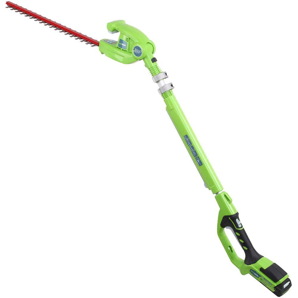 Greenworks G24PH51 24v Cordless Long Hedge Trimmer 510mm 1 x 2ah Li-ion Battery Charger - Image 1