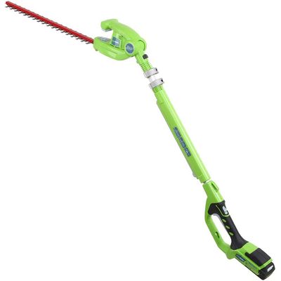 Greenworks G24PH51 24v Cordless Long Hedge Trimmer 510mm 1 x 2ah Li-ion Battery Charger