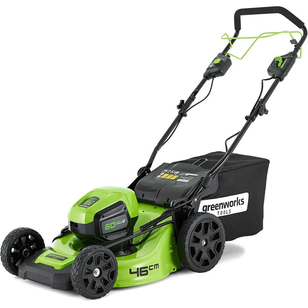 Greenworks GD60LM46SP 60v Cordless Brushless Self Propelled Rotary Lawnmower 460mm No Batteries No Battery Charger - Image 1