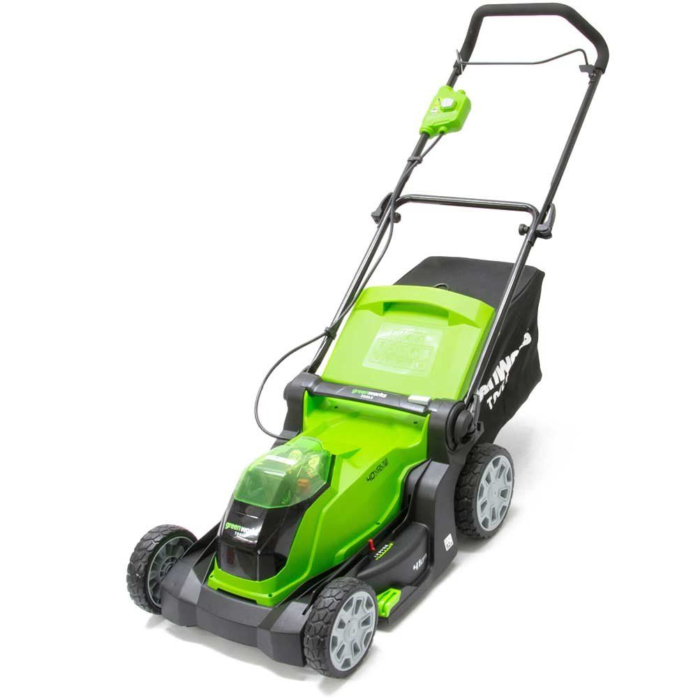 Greenworks G40LM41 40v Cordless Rotary Lawnmower 400mm No Batteries No Battery Charger - Image 1