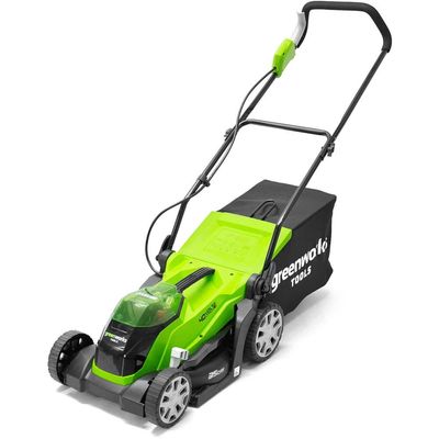Greenworks G40LM35 40v Cordless Rotary Lawnmower 350mm 1 x 2ah Li-ion Battery Charger