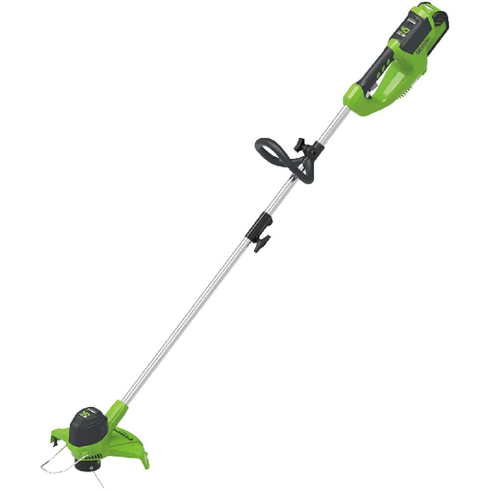 Greenworks G40LT 40v Cordless Grass Trimmer 300mm 1 x 2ah Li-ion Battery Charger - Image 1