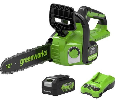 Greenworks 24V 30cm Cordless Brushless Chainsaw with 4.0Ah Battery & Charger