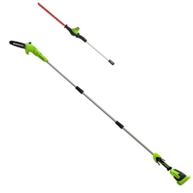 Greenworks GD40PSH 40v Cordless Brushless Pole Tree Pruner and Hedge Trimmer - Image 1