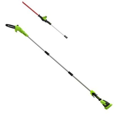 Greenworks GD40PSH 40v Cordless Brushless Pole Tree Pruner and Hedge Trimmer