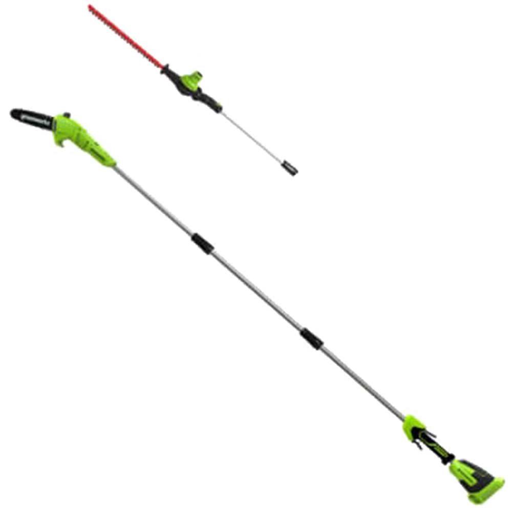 Greenworks GD40PSH 40v Cordless Brushless Pole Tree Pruner and Hedge Trimmer - Image 1