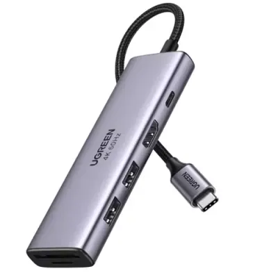 Ugreen 6-in-1 USB-C Hub USB Type-C Silver - Thumbnail 3