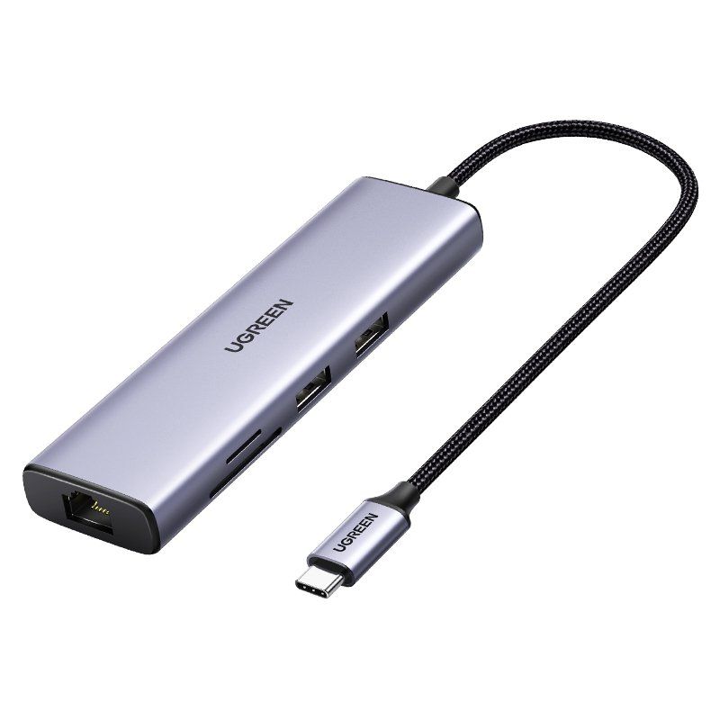 Ugreen 60515 USB-C Hub 2*USB3.0+HDMI+RJ45+SD&TF +PD port Converter - Image 1