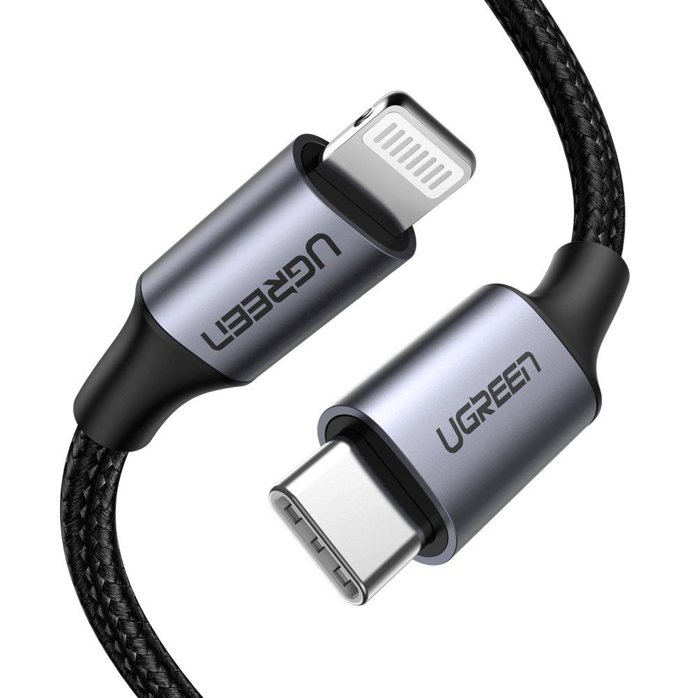 Ugreen 60759 mobile phone cable Black, Silver 1 m USB C Lightning - Image 1