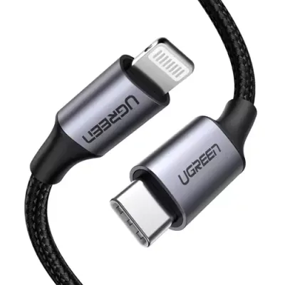 Ugreen 60759 mobile phone cable Black, Silver 1 m USB C Lightning - Thumbnail 2