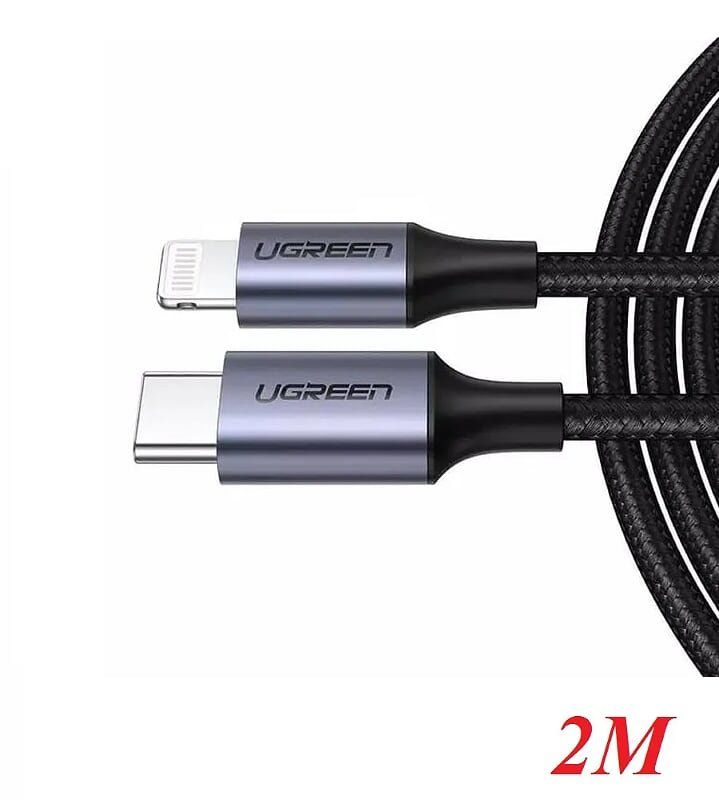 Ugreen 60761 mobile phone cable Black 2 m USB C Lightning - Image 1