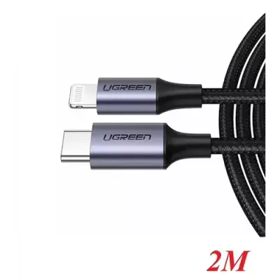 Ugreen 60761 mobile phone cable Black 2 m USB C Lightning - Thumbnail 2