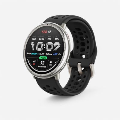 AMAZFIT Active 2 Smart Watch - Black, Silicone Strap, Black