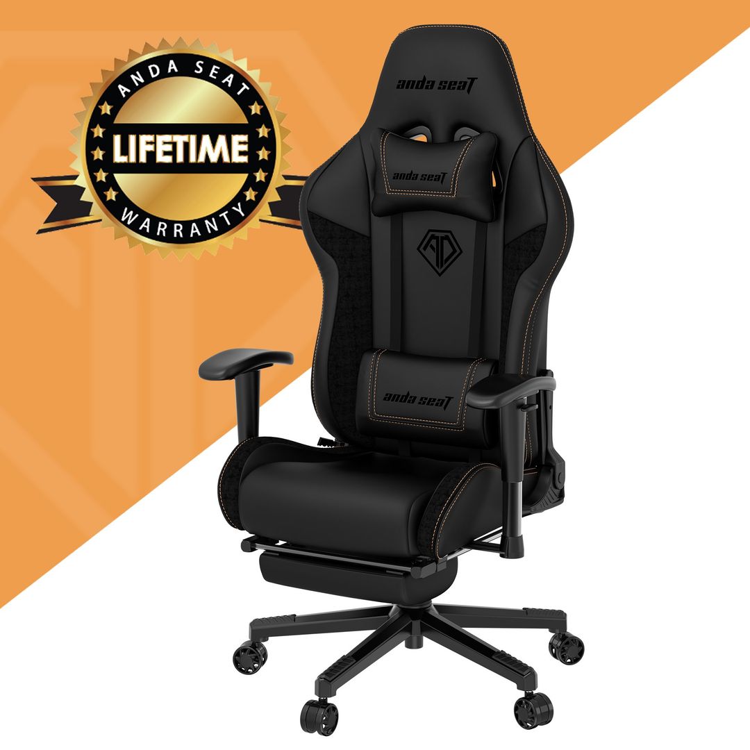 Anda Seat Jungle 2 PC Gaming Chair with Footrest - Black - Image 1