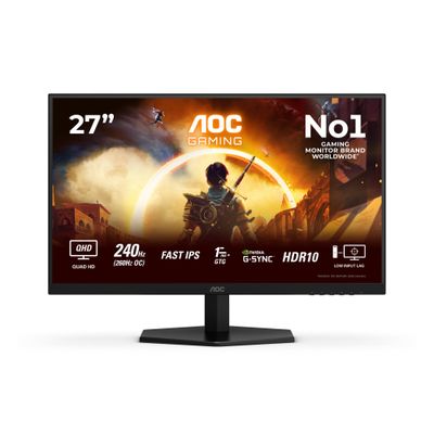 AOC G4 Q27G42ZE computer monitor 68.6 cm (27") 2560 x 1440 pixels Quad HD LCD Black Red - Thumbnail 2