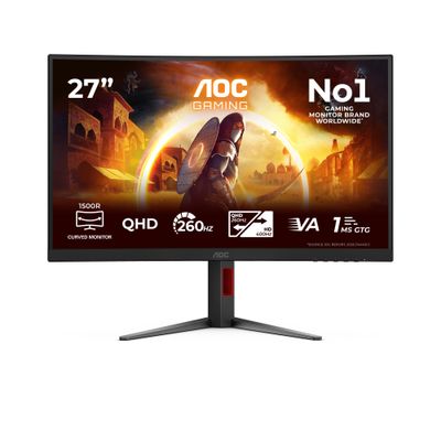 AOC G4 Gaming computer monitor 68.6 cm (27") 2560 x 1440 pixels Quad HD LED Black Red - Thumbnail 2