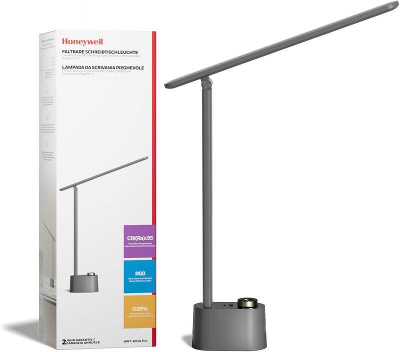 Honeywell H01 Pro Sunturalux Foldable Desk Lamp - Black - Image 1