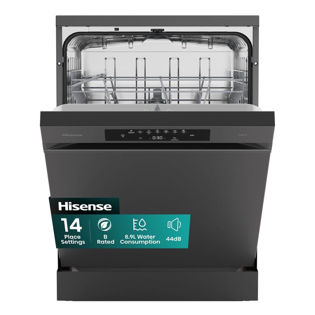 HISENSE Hi4 HS642B90B Full-size Dishwasher - Black, Silver/Grey - Image 1
