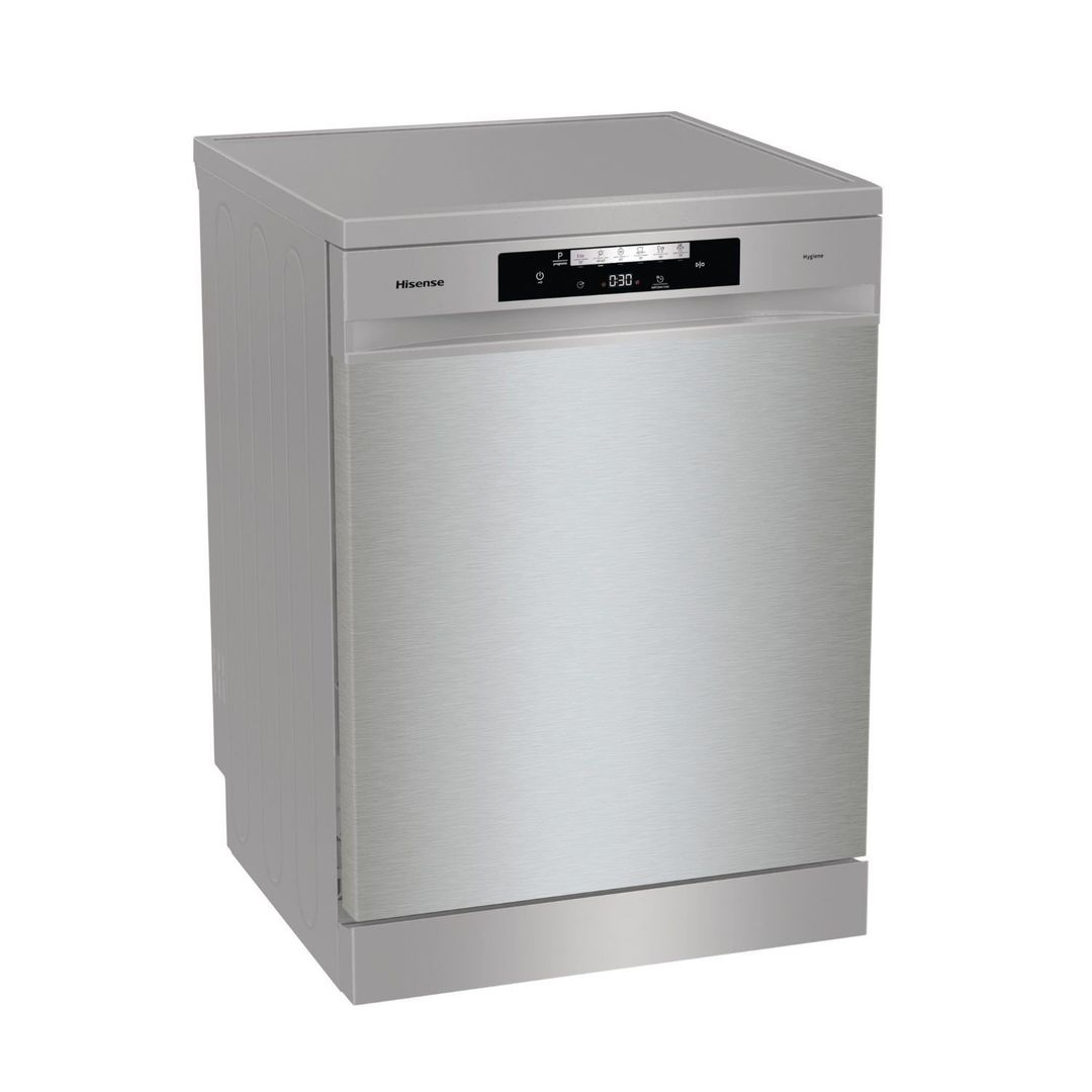 Hisense Freestanding Dishwasher Silver 14 Place Auto Dry HS642D90XUK - Image 1