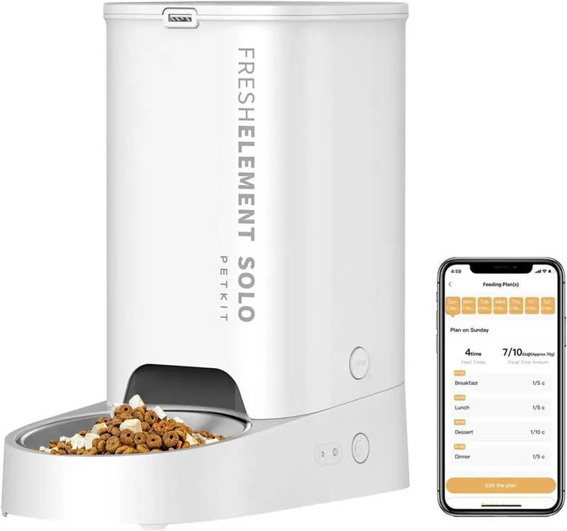 PETKIT Fresh Element SOLO Smart Pet Food Feeder - 3 Litre, White, White - Image 1