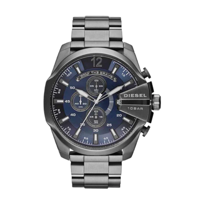 Diesel DZ4329 Mega Chief Chronograph Blue Dial Gunmetal Ion-plated Men's Watch
