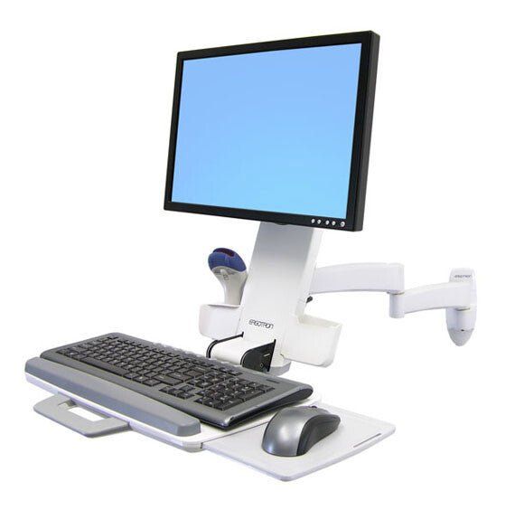Ergotron 200 Series Combo Arm 61 cm (24") White Wall - Image 1