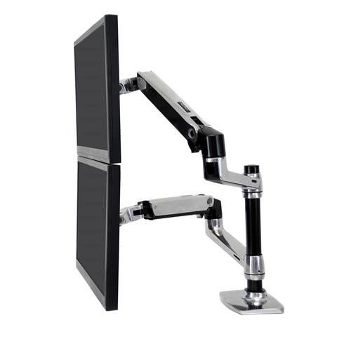 Ergotron LX Series Dual Stacking Arm 61 cm (24") Desk Silver - Image 1