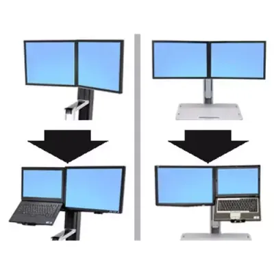 Ergotron WorkFit Convert-to-LCD &amp; Laptop Kit from Dual Displays 50 - Thumbnail 3