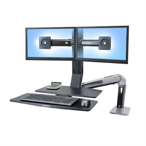 Ergotron WorkFit -A. Dual 55.9 cm (22") Desk Black - Image 1