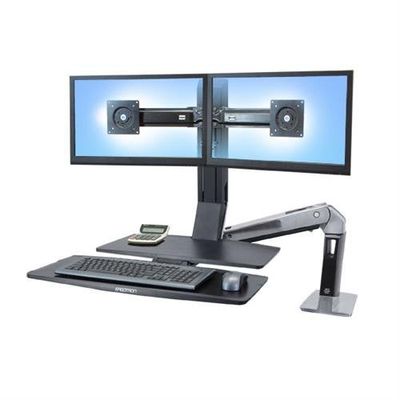 Ergotron WorkFit -A. Dual 55.9 cm (22") Desk Black