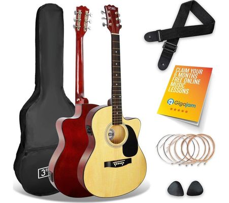 3rd Avenue Full Size Cutaway Electro Acoustic Guitar Pack - Natural
