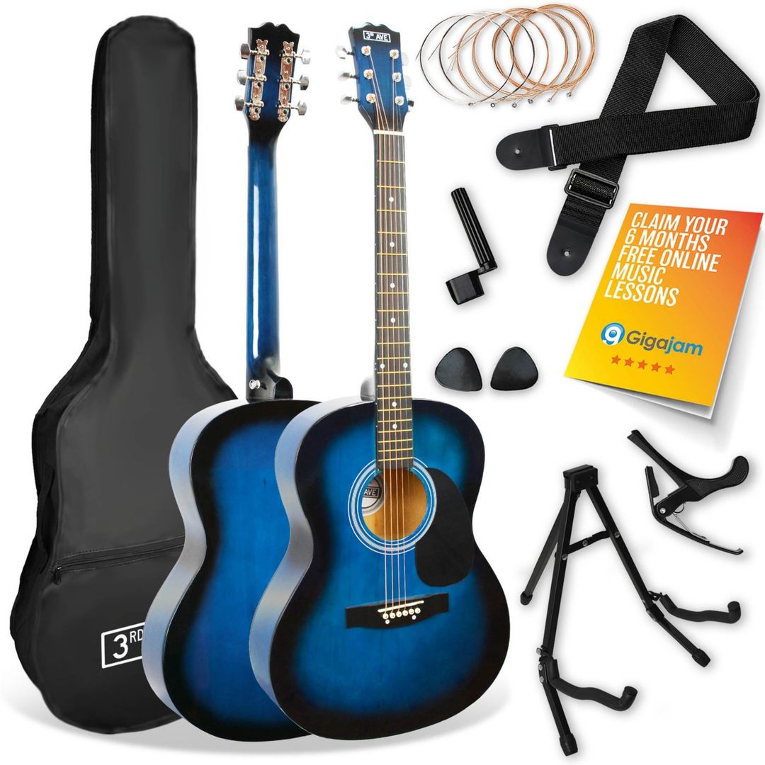 3rd Avenue Acoustic Guitar Premium Pack - Blueburst - Image 1